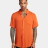 XXIII Dubrovnik Button Up Shirt Dark Orange -Nuvora Fit Sales 02033175 YO232 mens 0010
