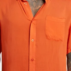 XXIII Dubrovnik Button Up Shirt Dark Orange -Nuvora Fit Sales 02033175 YO232 mens 0070