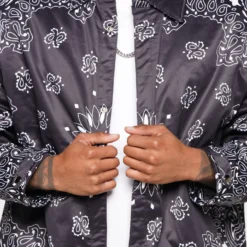 XXIII Paisley Trucker Jacket Black/White -Nuvora Fit Sales 02033177 YB012 mens 00040