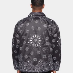 XXIII Paisley Trucker Jacket Black/White -Nuvora Fit Sales 02033177 YB012 mens 00050