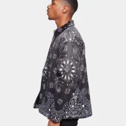 XXIII Paisley Trucker Jacket Black/White -Nuvora Fit Sales 02033177 YB012 mens 00070