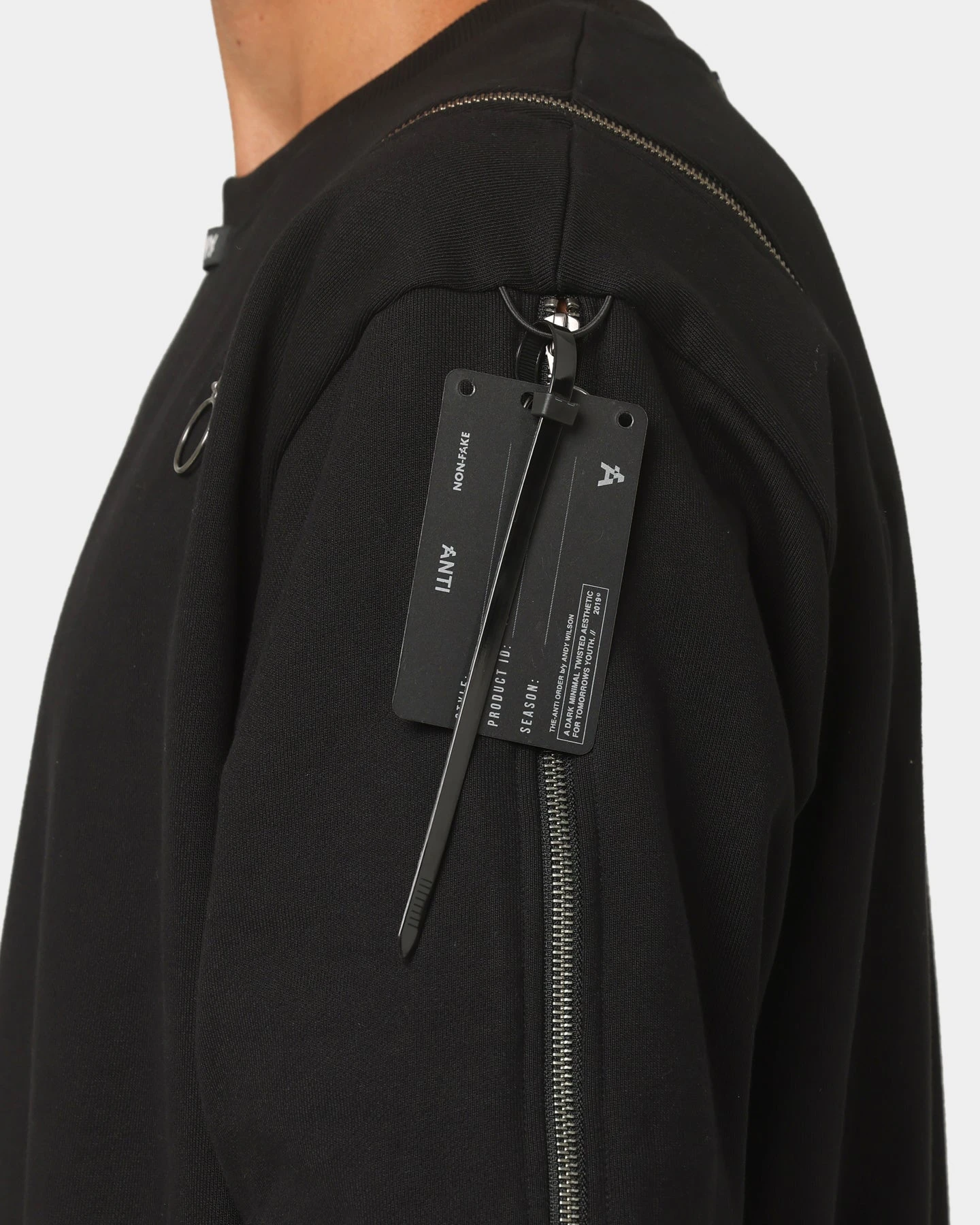 The Anti Order Man Made Zipper Crewneck Black/3M 5 The Anti Order Man Made Zipper Crewneck Black/3M - Image 3