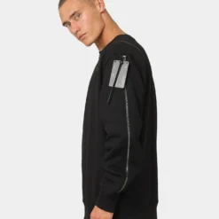 The Anti Order Man Made Zipper Crewneck Black/3M 19 The Anti Order Man Made Zipper Crewneck Black/3M -Nuvora Fit Sales 02033486 YB011 mens 070