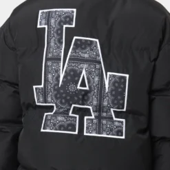 New Era Los Angeles Dodgers Paisley Puffer Jacket Black -Nuvora Fit Sales 02033505 YB001 mens 040