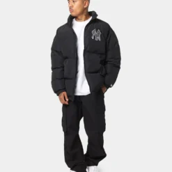 New Era New York Yankees Paisley Puffer Jacket Black -Nuvora Fit Sales 02033506 YB001 mens 080