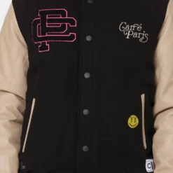 Carre Peace Varsity Jacket Black/Stone -Nuvora Fit Sales 02035165 YB338 mens 040