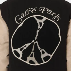 Carre Peace Varsity Jacket Black/Stone -Nuvora Fit Sales 02035165 YB338 mens 050