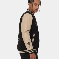 Carre Peace Varsity Jacket Black/Stone -Nuvora Fit Sales 02035165 YB338 mens 060