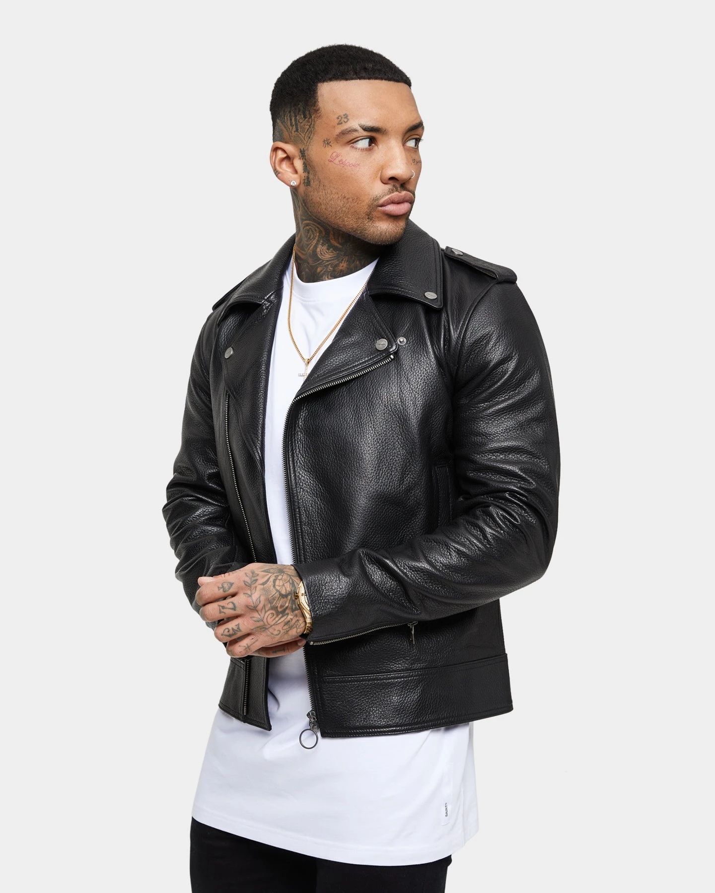 Saint Morta Collector Leather Biker Jacket Black 6 Saint Morta Collector Leather Biker Jacket Black - Image 4