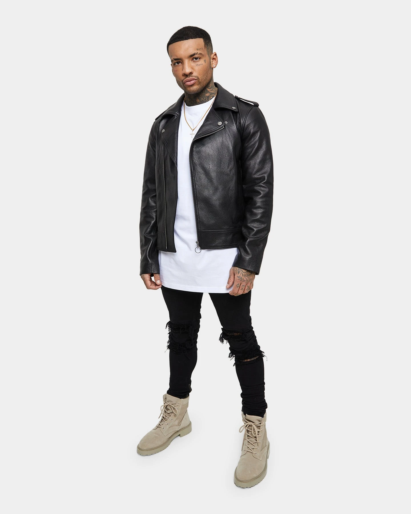 Saint Morta Collector Leather Biker Jacket Black 7 Saint Morta Collector Leather Biker Jacket Black - Image 5