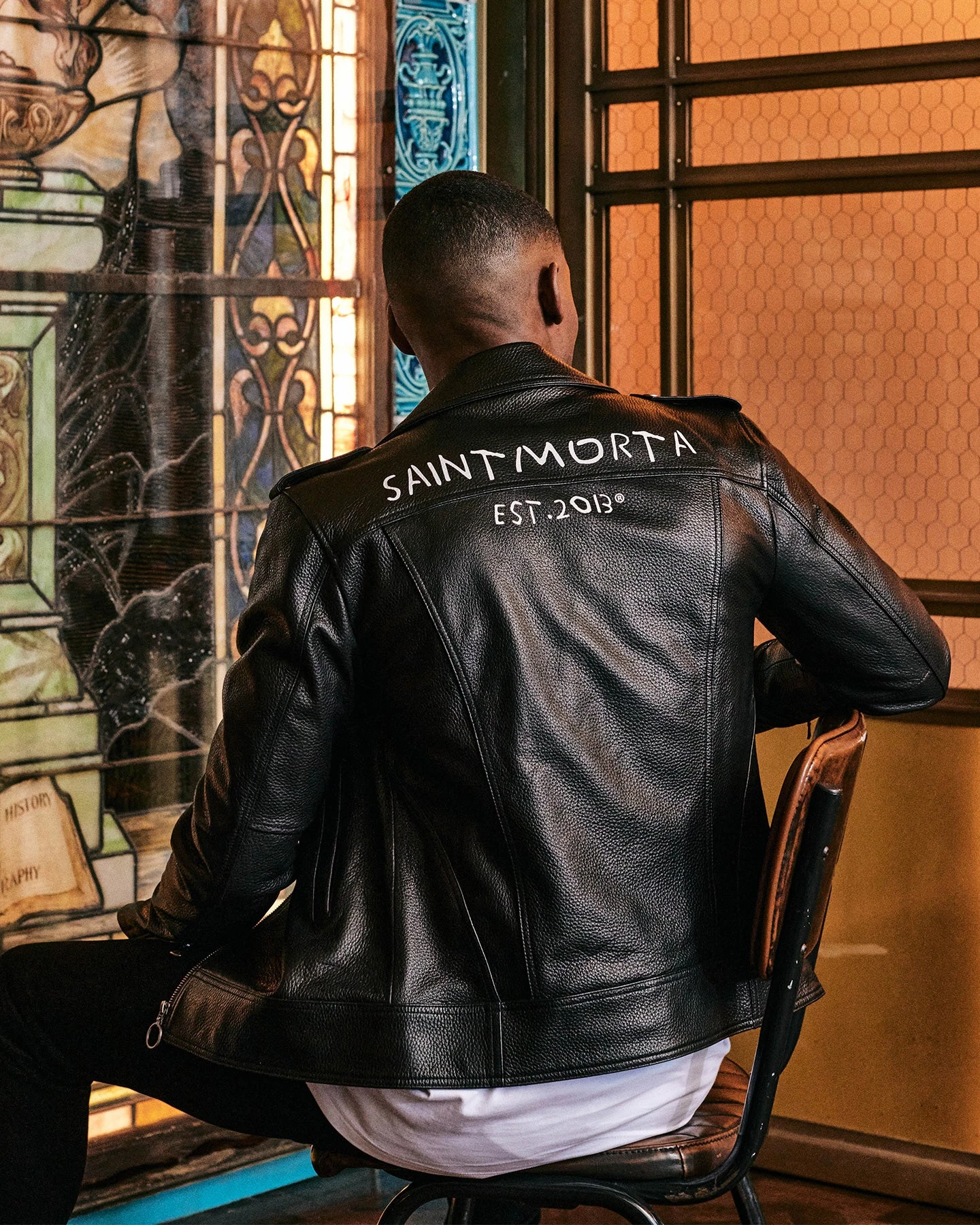 Saint Morta Collector Leather Biker Jacket Black 4 Saint Morta Collector Leather Biker Jacket Black - Image 2
