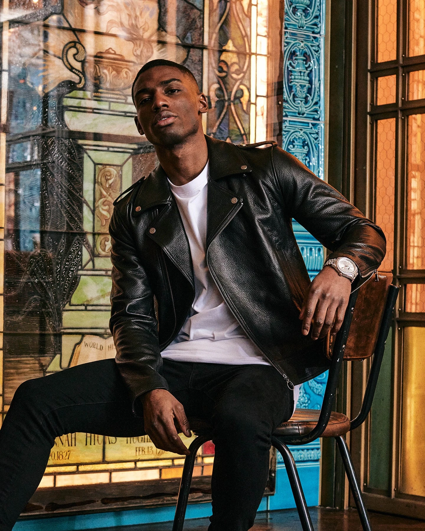 Saint Morta Collector Leather Biker Jacket Black 5 Saint Morta Collector Leather Biker Jacket Black - Image 3