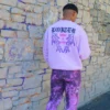 Loiter Born Of Pain Crewneck Purple Tie Dye