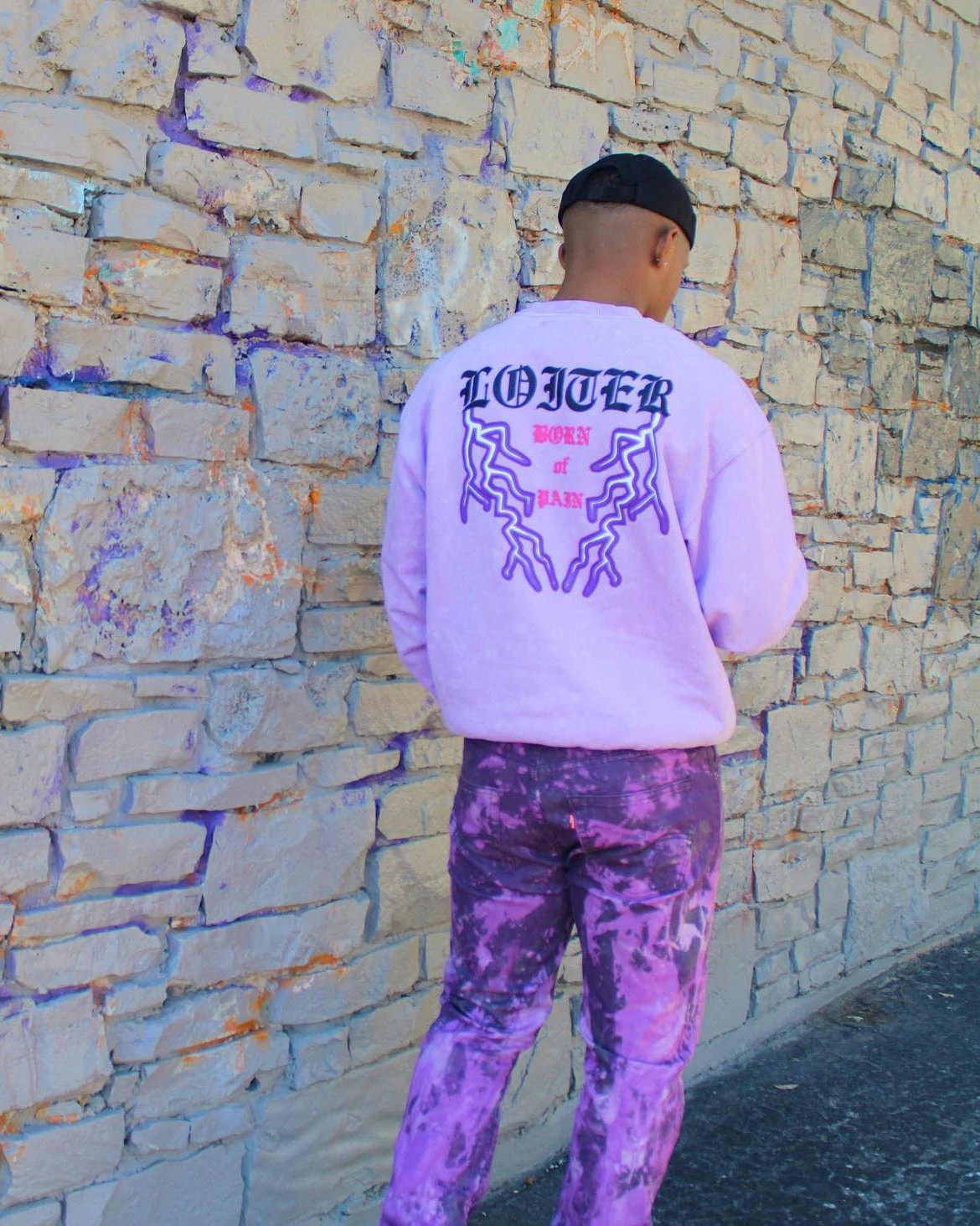 Loiter Born Of Pain Crewneck Purple Tie Dye 3 Loiter Born Of Pain Crewneck Purple Tie Dye