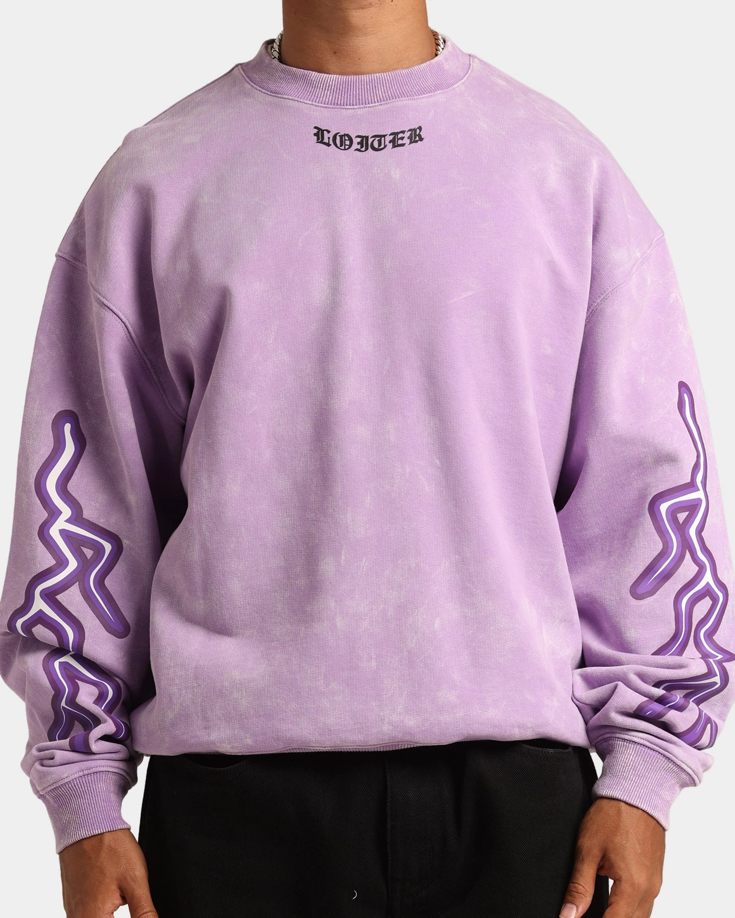 Loiter Born Of Pain Crewneck Purple Tie Dye 6 Loiter Born Of Pain Crewneck Purple Tie Dye - Image 4