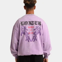 Loiter Born Of Pain Crewneck Purple Tie Dye 14 Loiter Born Of Pain Crewneck Purple Tie Dye -Nuvora Fit Sales 02035422 YP202 mens 0040