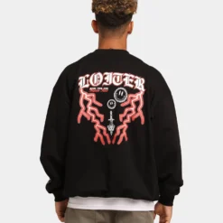 Loiter Hydra Multi Logo Crewneck Black -Nuvora Fit Sales 02035424 YB001 mens 0015