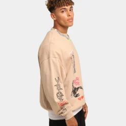 Loiter Hydra Multi Logo Crewneck Tan -Nuvora Fit Sales 02035424 YT001 mens 0050