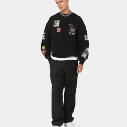 Loiter Patchwork Crewneck Black -Nuvora Fit Sales 02035544 YB001 mens 0020