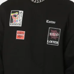 Loiter Patchwork Crewneck Black -Nuvora Fit Sales 02035544 YB001 mens 0030