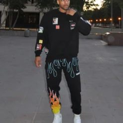 Nuvora Fit Sales 17 Loiter Patchwork Crewneck Black