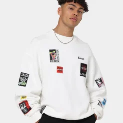 Loiter Patchwork Crewneck Off White