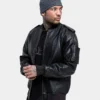 Saint Morta Staten Leather Bomber Jacket Black 2 Saint Morta Staten Leather Bomber Jacket Black -Nuvora Fit Sales 02035578 YB001 mens 00010