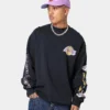 Mitchell & Ness Los Angeles Lakers Champ Crewneck Faded Black -Nuvora Fit Sales 02035965 YB554 mens 00010