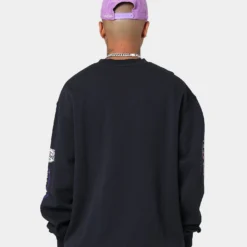 Mitchell & Ness Los Angeles Lakers Champ Crewneck Faded Black -Nuvora Fit Sales 02035965 YB554 mens 00040 9cc20b9c 2f1c 4991 af54 35d8dcfab63e