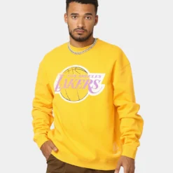 Mitchell & Ness Los Angeles Lakers Vintage Crewneck Faded Yellow