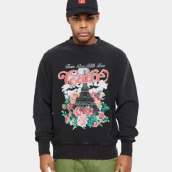 Carre Paris With Love Vintage Crewneck Washed Black -Nuvora Fit Sales 02036029 YW607 mens 0030