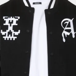 The Anti Order Dead Pixel Leather Varsity Jacket Black/White 15 The Anti Order Dead Pixel Leather Varsity Jacket Black/White -Nuvora Fit Sales 02036101 YB012 mens 030
