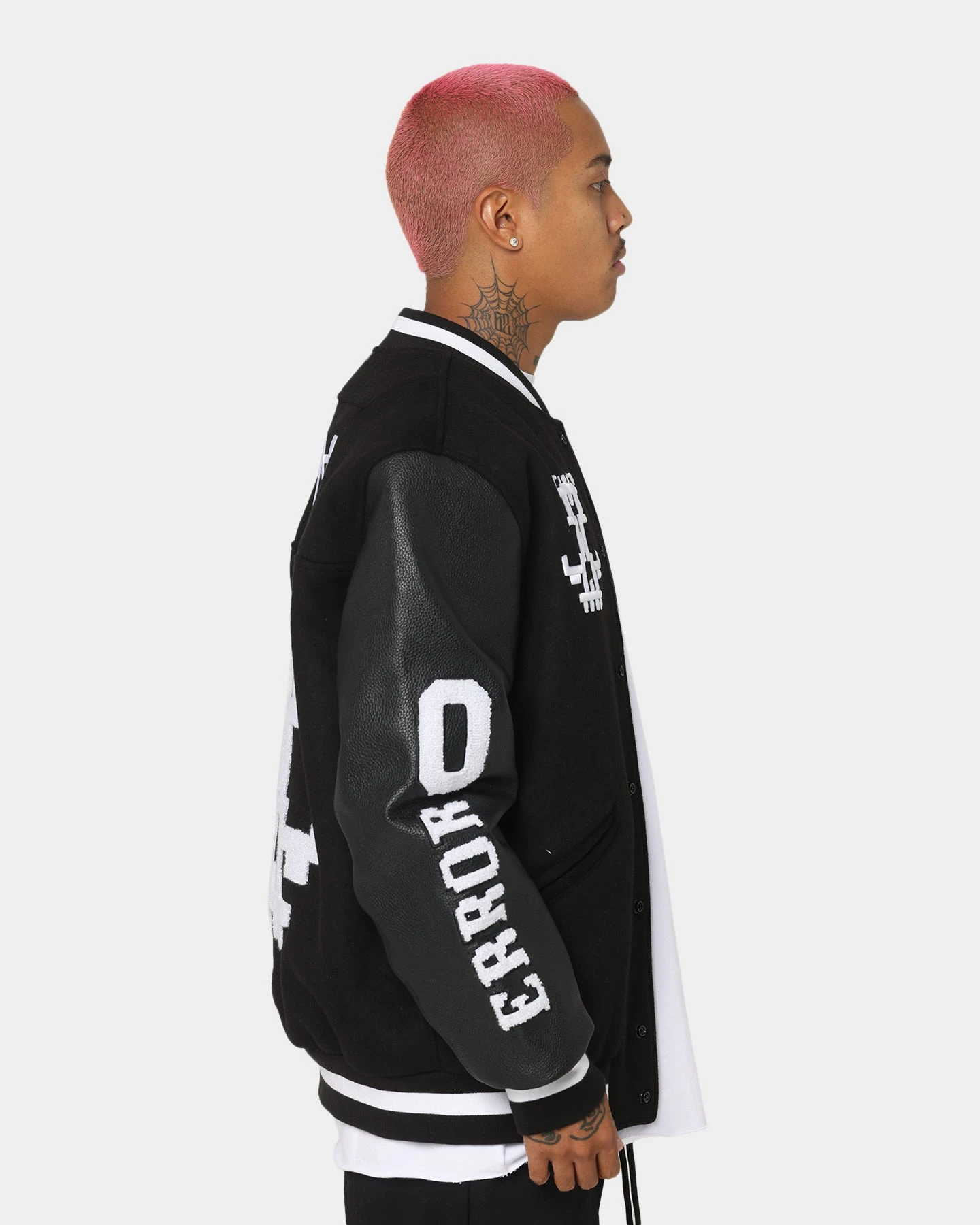 The Anti Order Dead Pixel Leather Varsity Jacket Black/White 7 The Anti Order Dead Pixel Leather Varsity Jacket Black/White - Image 5