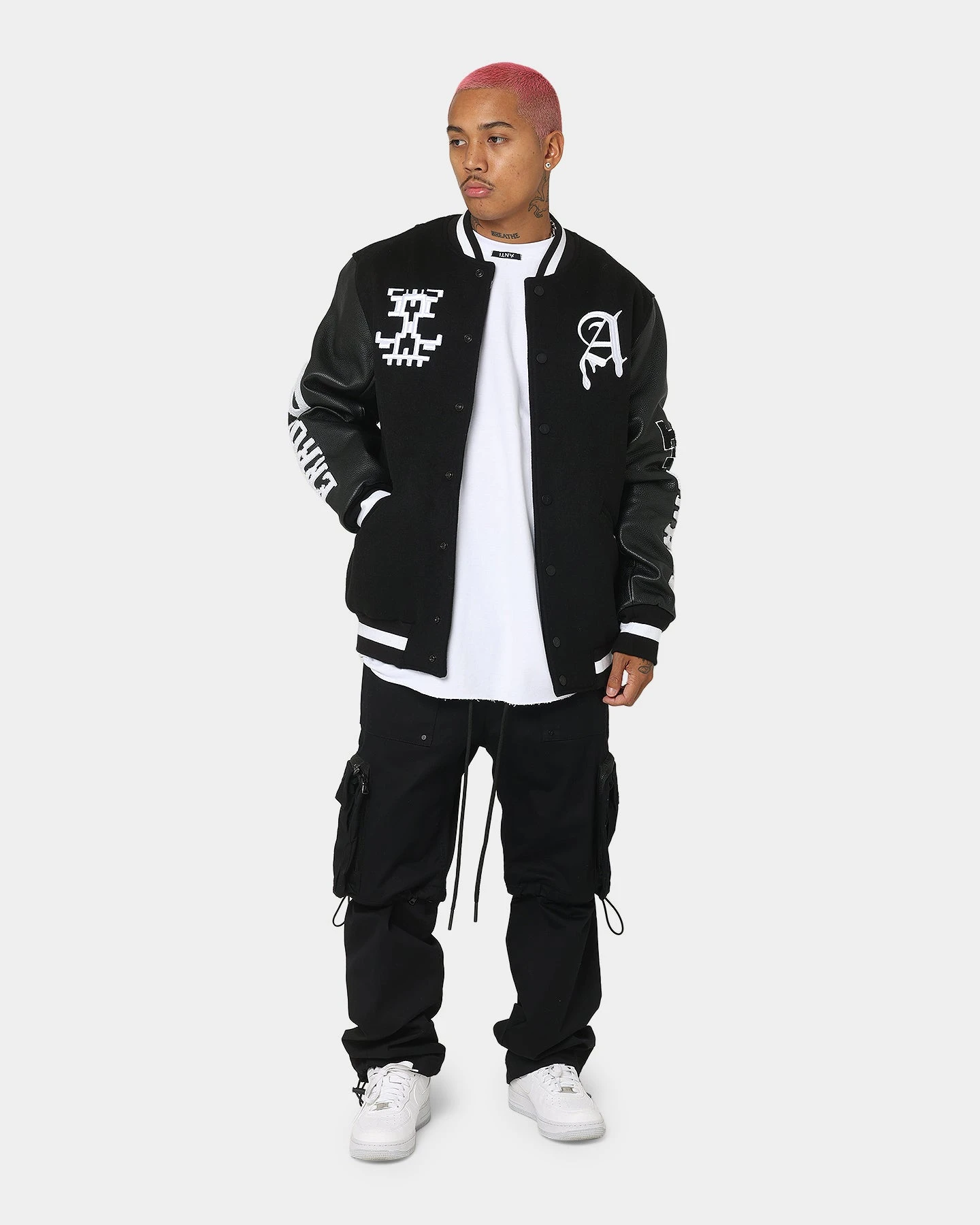 The Anti Order Dead Pixel Leather Varsity Jacket Black/White 10 The Anti Order Dead Pixel Leather Varsity Jacket Black/White - Image 8