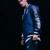 The Anti Order Dead Pixel Leather Varsity Jacket Jacket Navy/Black
