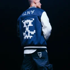 The Anti Order Dead Pixel Leather Varsity Jacket Jacket Navy/Black -Nuvora Fit Sales 02036101 YN208 mens 0004