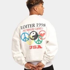 Loiter Tribute Crewneck Off White -Nuvora Fit Sales 02036102 YO007 mens 0070