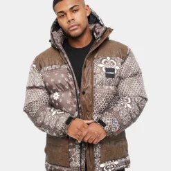 Carre Bandana Ultra Roadman Puffer Jacket Dark Brown