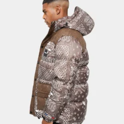 Carre Bandana Ultra Roadman Puffer Jacket Dark Brown -Nuvora Fit Sales 02036142 YD052 mens 0040