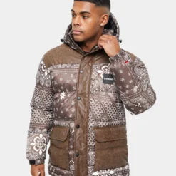 Carre Bandana Ultra Roadman Puffer Jacket Dark Brown -Nuvora Fit Sales 02036142 YD052 mens 0080