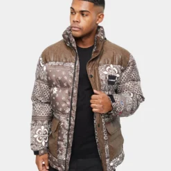 Carre Bandana Ultra Roadman Puffer Jacket Dark Brown -Nuvora Fit Sales 02036142 YD052 mens 0091