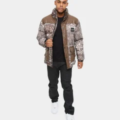 Carre Bandana Ultra Roadman Puffer Jacket Dark Brown -Nuvora Fit Sales 02036142 YD052 mens 0092