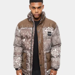 Carre Bandana Ultra Roadman Puffer Jacket Dark Brown -Nuvora Fit Sales 02036142 YD052 mens 0093