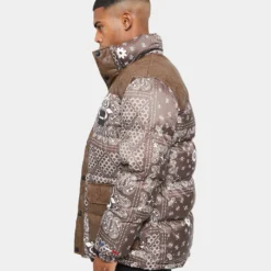 Carre Bandana Ultra Roadman Puffer Jacket Dark Brown -Nuvora Fit Sales 02036142 YD052 mens 0094