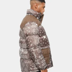 Carre Bandana Ultra Roadman Puffer Jacket Dark Brown -Nuvora Fit Sales 02036142 YD052 mens 0096