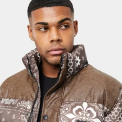 Carre Bandana Ultra Roadman Puffer Jacket Dark Brown -Nuvora Fit Sales 02036142 YD052 mens 0097