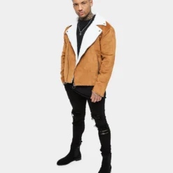 Saint Morta Imperial Sherpa Biker Jacket Tan/Cream -Nuvora Fit Sales 02036166 YT899 mens 080