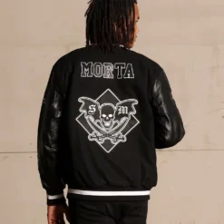 Saint Morta Graveyard Varsity Jacket Black/White -Nuvora Fit Sales 02036170 YB012 mens 0010 045e392f 93b6 442c adca 0e66af0b979c