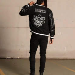 Saint Morta Graveyard Varsity Jacket Black/White -Nuvora Fit Sales 02036170 YB012 mens 0030 635bb7b0 af83 426b b124 618825a19f87