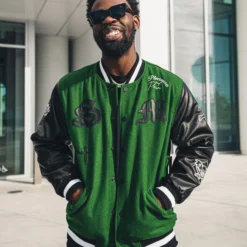 Saint Morta Graveyard Varsity Jacket Dark Green/Black